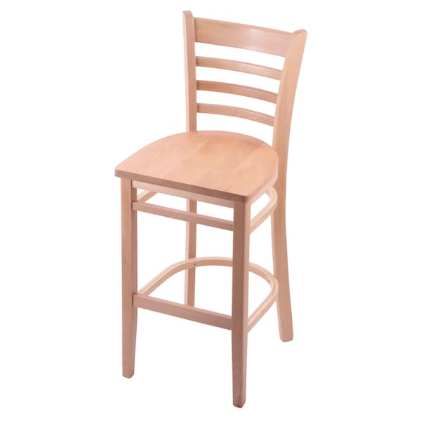 25" Counter Stool, Natural Finish, Natural Seat